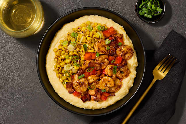 Southern-Style Bacony Shrimp over Grits