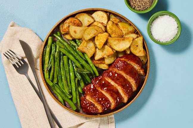 Apricot BBQ-Glazed Pork Meatloaves