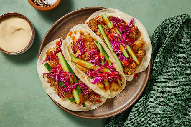 Crushed Falafel & Potato Tacos
