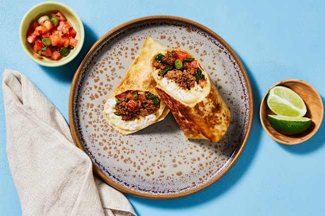 Chili-Lime Turkey & Cheesy Rice Burritos