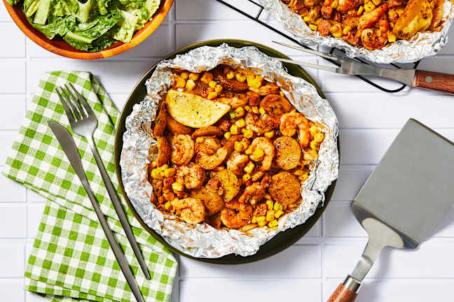 Grilled Old Bay Shrimp “Boil” Packets
