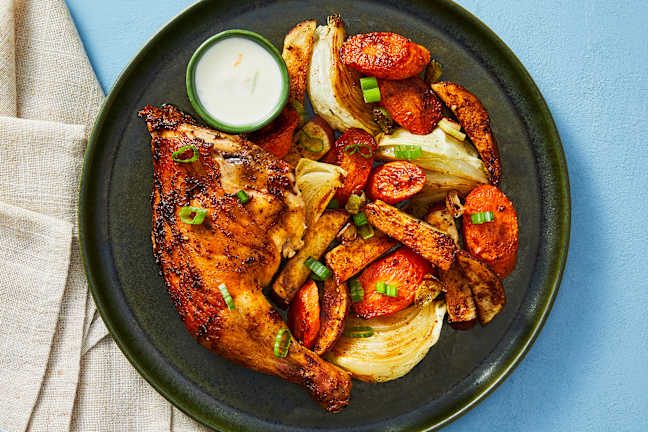 Ancho-Orange Chicken & Veggie Jumble