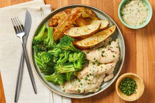 Chicken and Creamy Chive Sauce