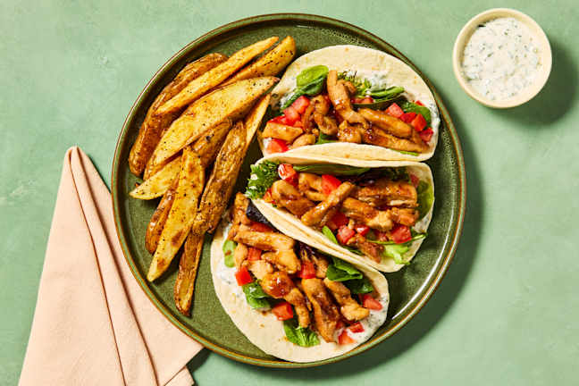 Wraps au poulet au miel et à l’ail