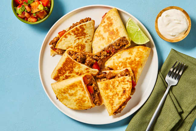 Quesadillas fromagées au porc