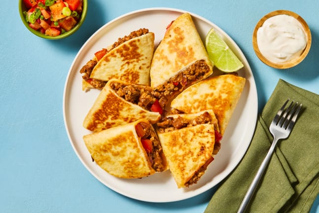 Quesadillas fromagées au porc