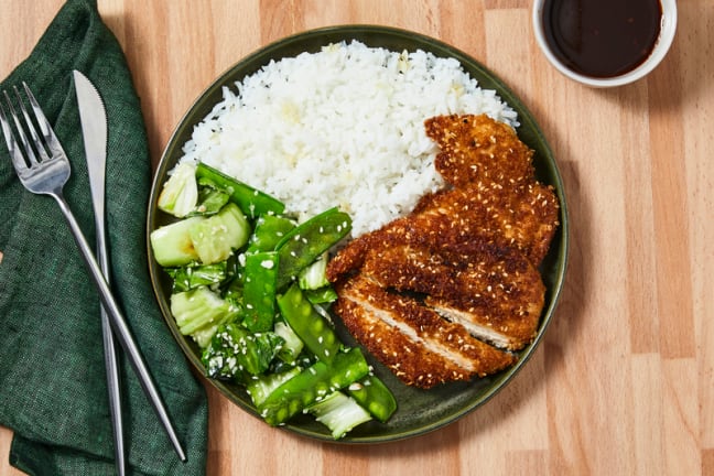 Poulet pané au sésame et glacé