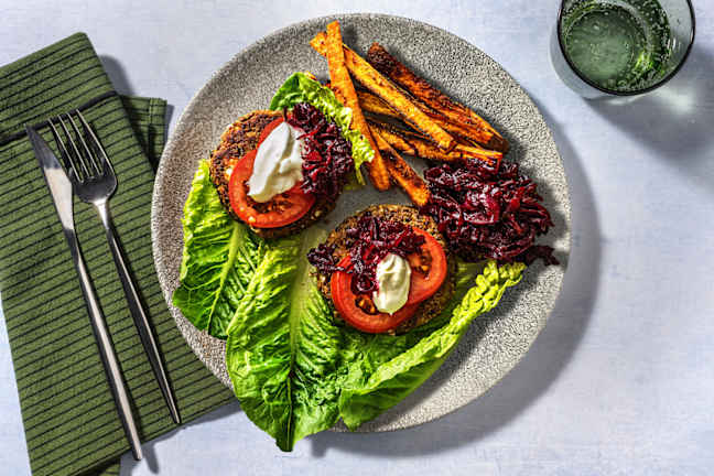 Lentil & Feta Bunless Burgers 