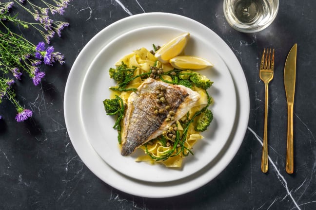 Klassieke doradefilet met zeekraal en verse pappardelle