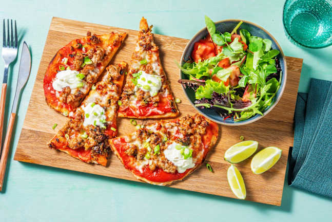 Turkey Taco Flatbread Pizzas