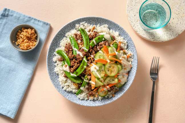 Bols de bœuf et de riz collant au gingembre