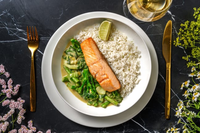 Roasted Salmon and Thai Green Style Curry  