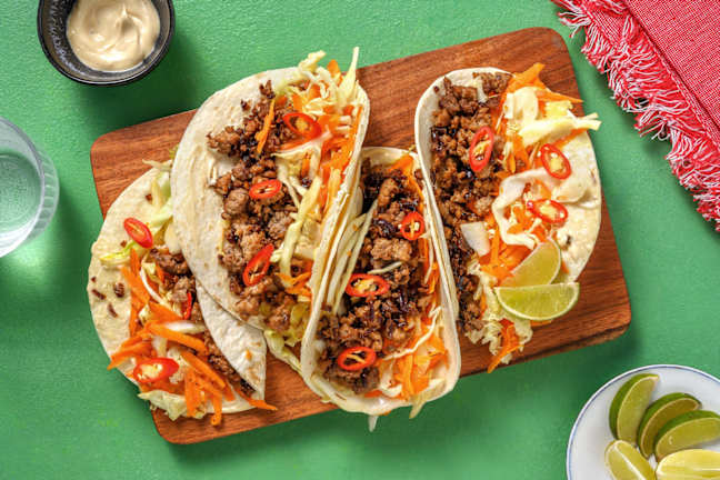 Snabba japanska blandfärstacos