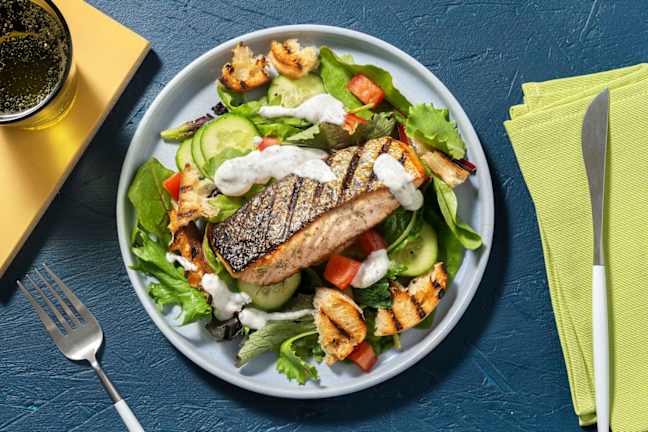 Grilled Dill-Garlic Salmon Salad