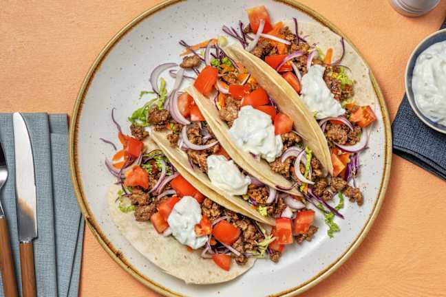 Grekiska blandfärstacos 