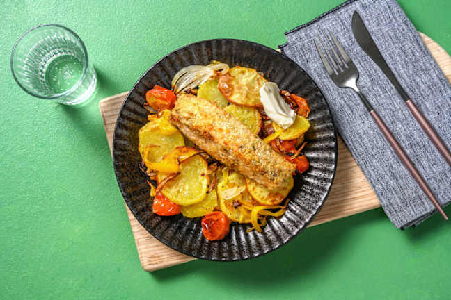 Salmón al horno con costra de panko