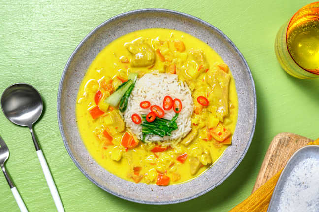 No-Chicken Curry with Pak Choi