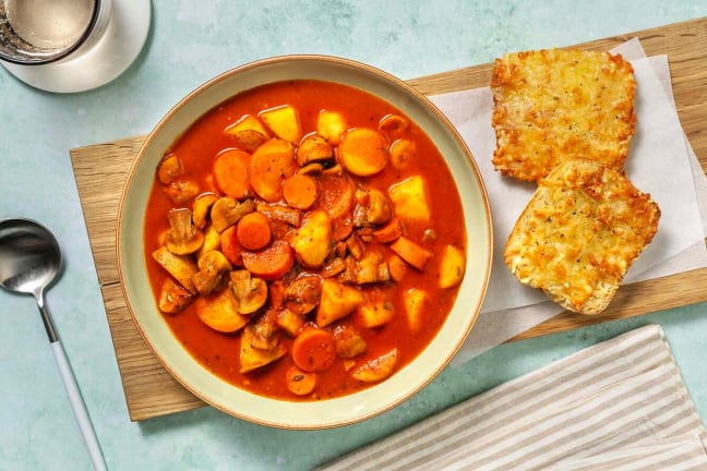 Root Vegetable Stew and Cheesy Ciabatta