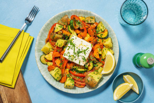 Mijoté de légumes à la marocaine et fromage grec