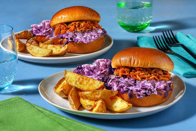 BBQ ”Pulled Chicken”-burgare