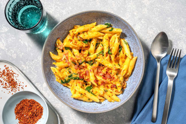 Penne crémeuses au courge et à la sauge