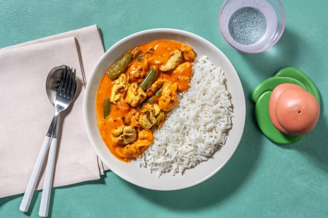 Curry de pollo y verduras al estilo tikka