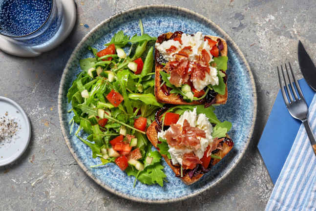 Crispy Serrano Caprese Bruschetta