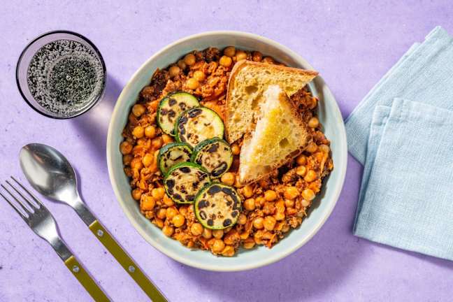 Tagine Inspired Harissa Lamb and Chickpeas