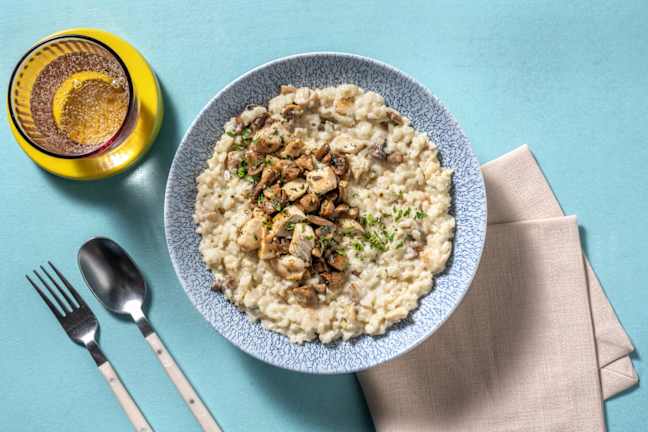 Risotto frenchy poulet poêlé & champignons