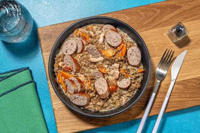 Saucisse-lentilles façon petit salé
