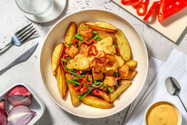 Surinaamse stijl roerbak met tempeh
