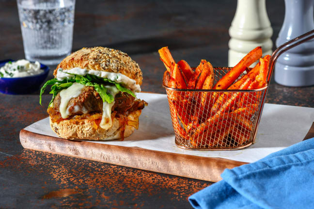 L'Ultimate Burger : gouda & oignons confits