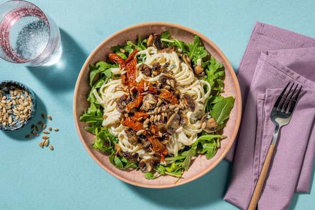 Mushroom Linguine in Creamy Sage Butter Sauce