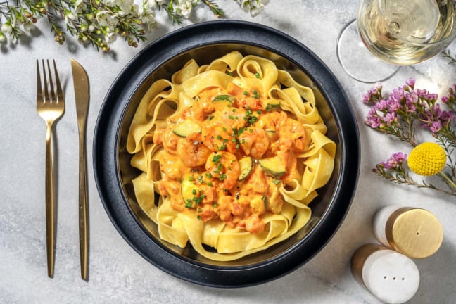 Crevettes à la diable en sauce crémeuse au curry