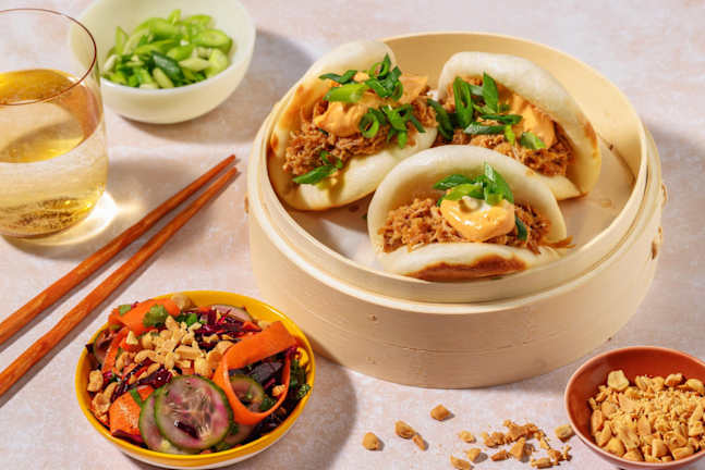 Thai-inspirerade bao-bröd med pulled pork