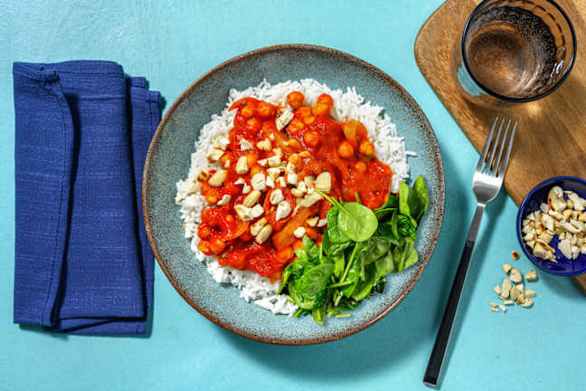 Chana Masala mit Kichererbsen und Babyspinat