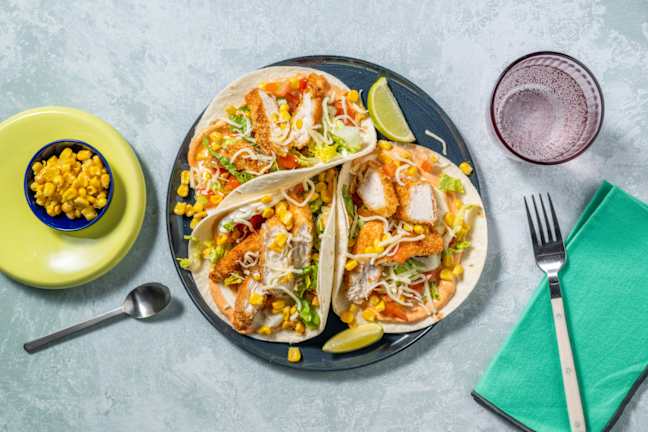 Crumbed Mexican Chicken Tacos