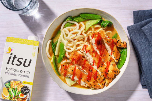 Crispy Sesame Chicken on itsu Chicken Ramen Brilliant'Broth