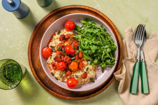 Cremet chorizo- og tomatrisotto