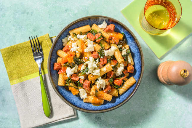 Chorizo and Mozzarella Rigatoni