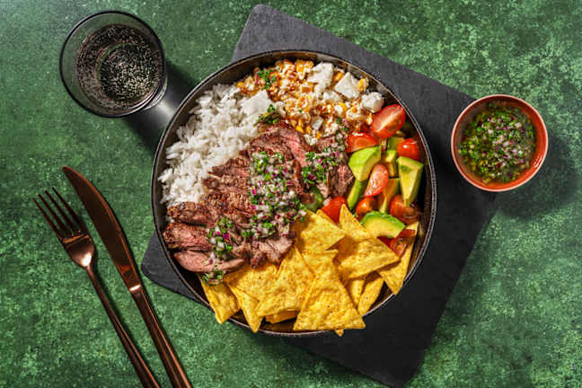 Argentinsk inspireret steak bowl