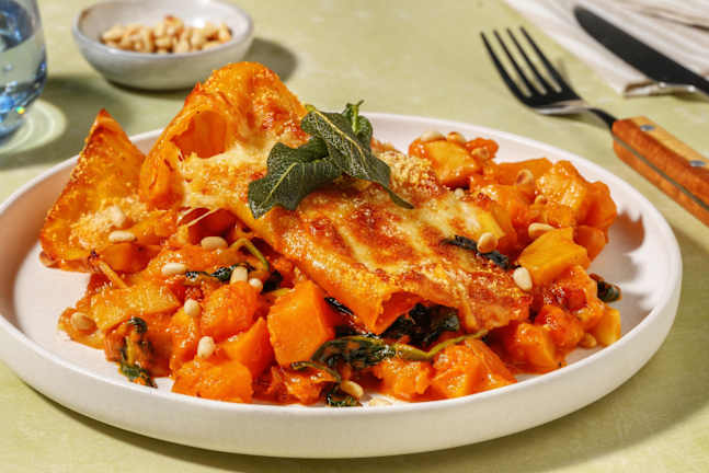 One pan-lasagne på pumpa och palsternacka