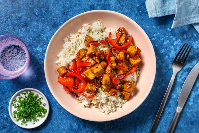 Glasierter Tofu mit fruchtiger Orangen-Soja-Soße