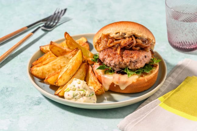 Pork and Cheddar Burgers