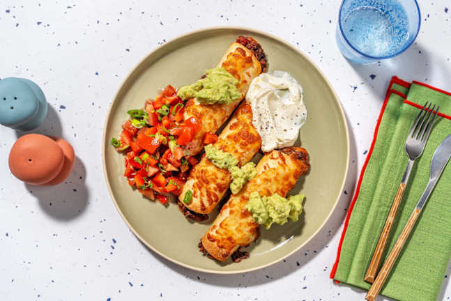 Taquitos aux poivrons et aux haricots noirs