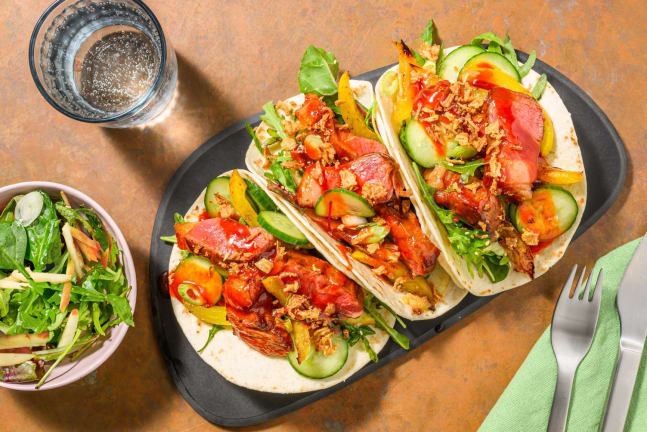 Korean-Inspired Striploin Steak Tacos