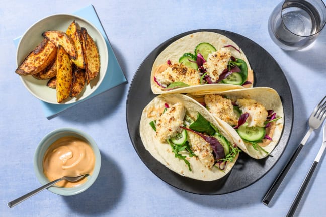 Golden-Crusted BBQ Tilapia Wraps