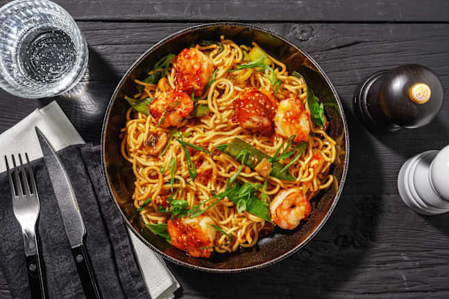 Jumbo Sesame-Shrimp Noodles
