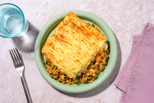 Mushroom and Plant-Based Cheese Cottage Pie