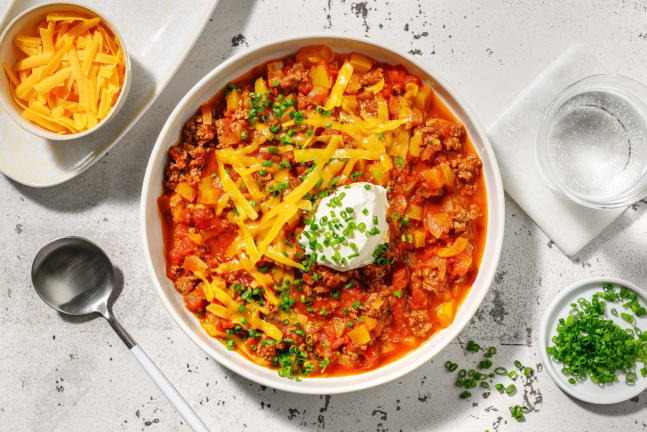 Chili au bœuf et aux jalapenos